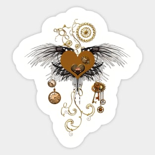 Wonderful steampunk heart with clocks and gears Sticker